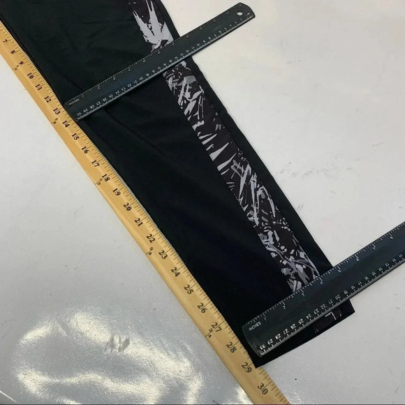 Fabletics Athletic Pants Woman Small Black Elastic Waist Taped Leg Tuxedo Stripe - Picture 11 of 13